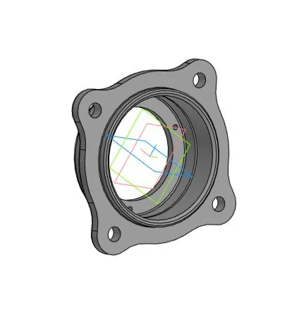 Drawing and 3D model of the bearing cap part in the com