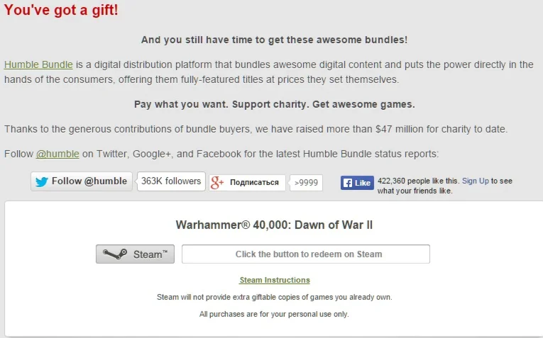 Warhammer® 40,000: DofW II (Steam Key/ROW)