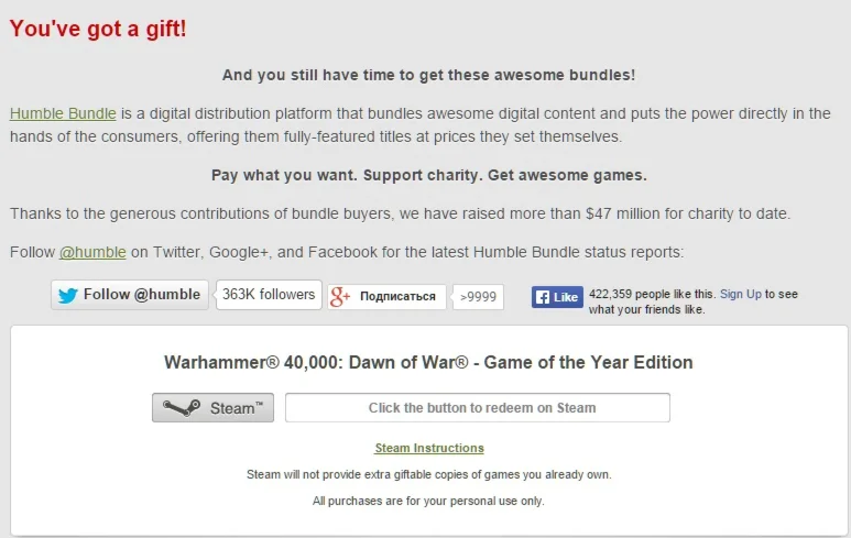 Warhammer40,000: Dawn of War- GotY (Steam Key/ROW)