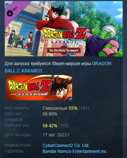 DRAGON BALL Z: KAKAROT - 23rd World Tournament STEAM РФ