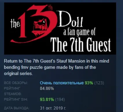 The 13th Doll: A Fan Game of The 7th Guest STEAM РОССИЯ