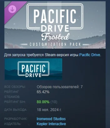 Pacific Drive: Frosted Customization Pack DLC STEAM РФ