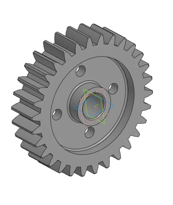 Drawing and 3D model of the part gear wheel m=8; z=30