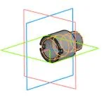 Drawing and 3D model of the part "Body" in the program