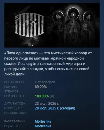 One-Eyed Likho STEAM GIFT RUSSIA 🇷🇺