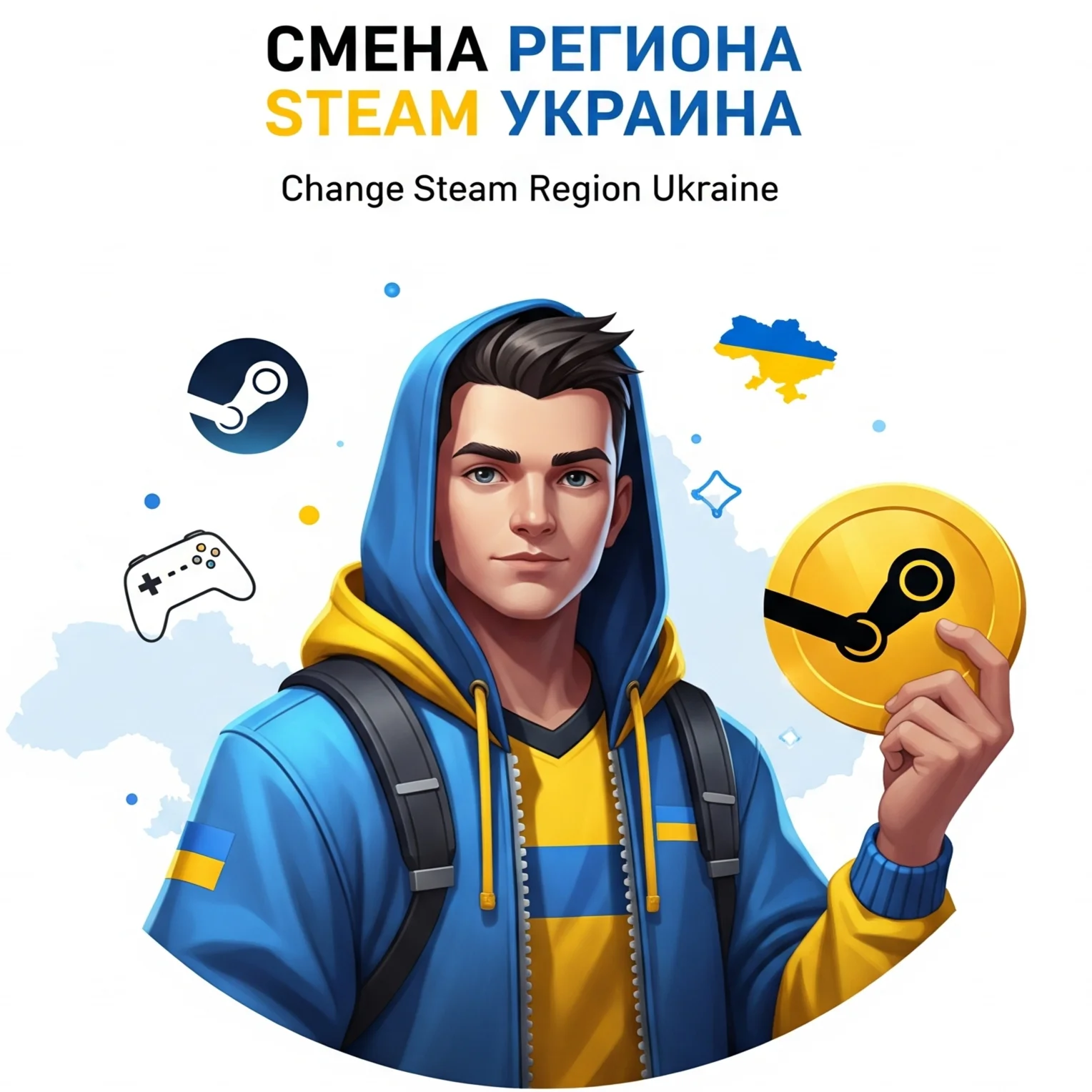 ☑️⭐💳 Steam - Смена региона Стим Украина UA🌎⭐☑️