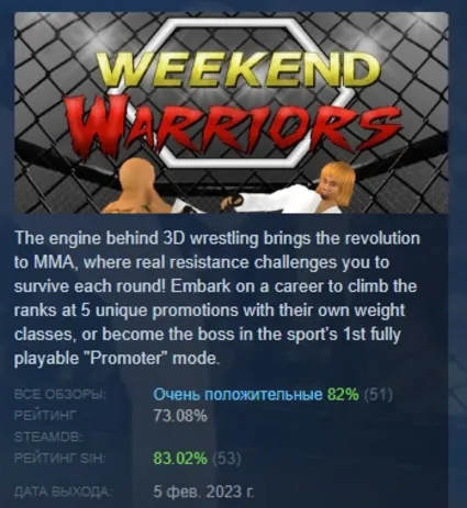 Weekend Warriors MMA АВТОДОСТАВКА STEAM РОССИЯ