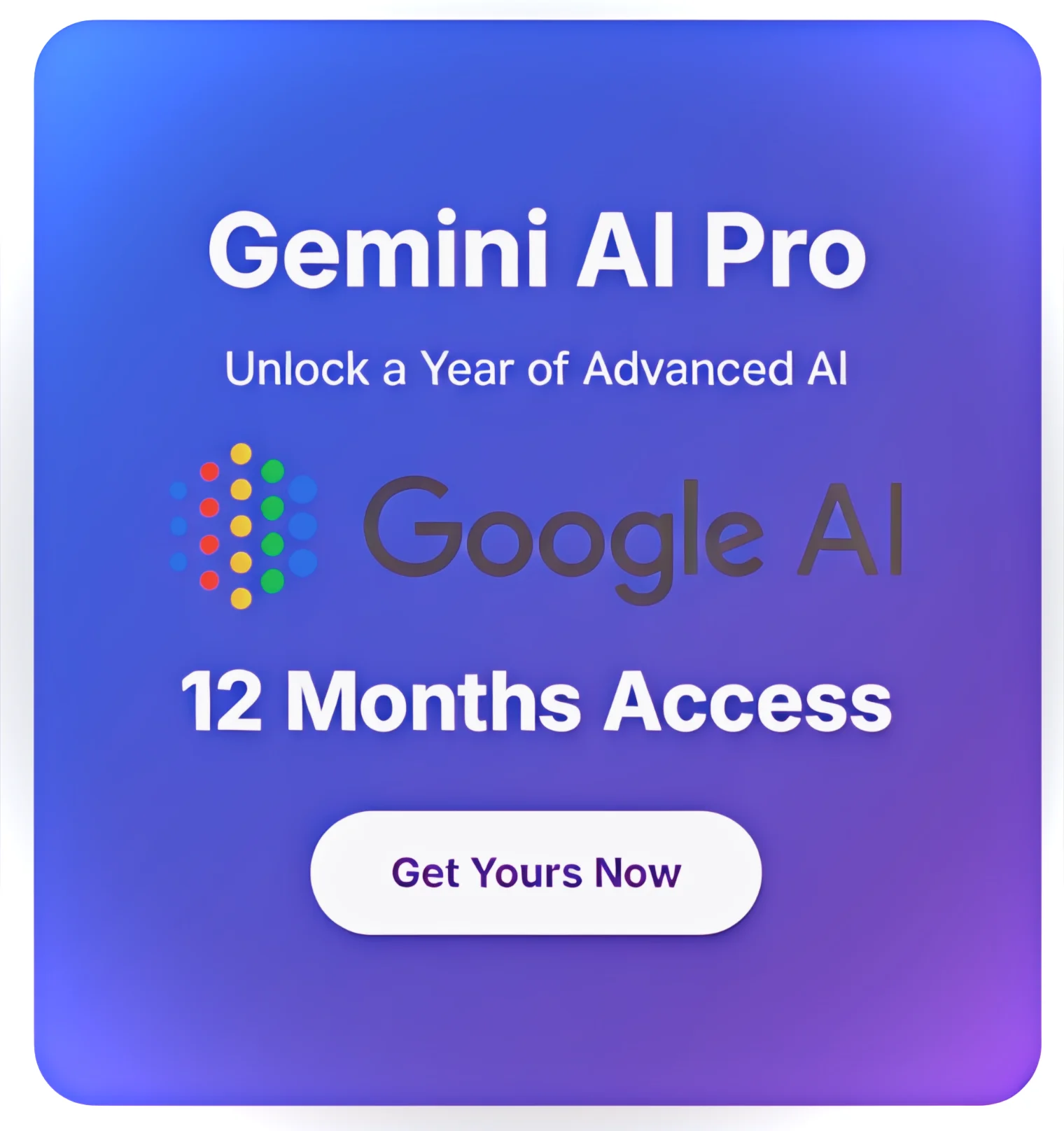 Gemini AI Pro — доступ на 12 месяцев | Ваш аккаунт