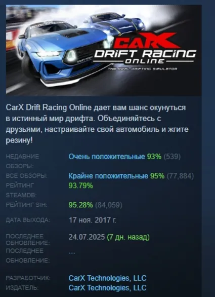 CarX Drift Racing Online АВТОДОСТАВКА STEAM РОССИЯ