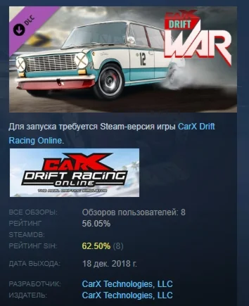 CarX Drift Racing Online - Drift War DLC STEAM РОССИЯ