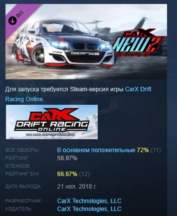 CarX Drift Racing Online - New Style 2 DLC STEAM РОССИЯ