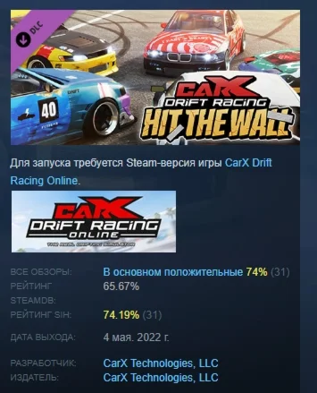 CarX Drift Racing Online - Hit The Wall DLC STEAM РФ