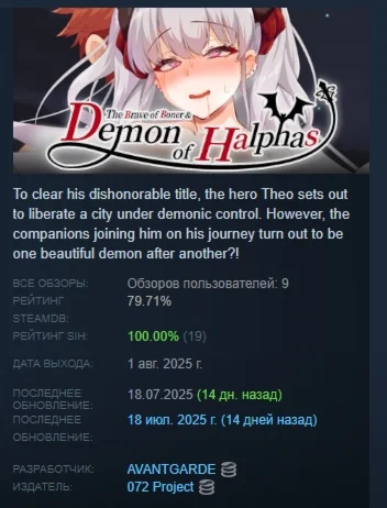 The Brave of Boner and the Demon of Halphas STEAM РФ