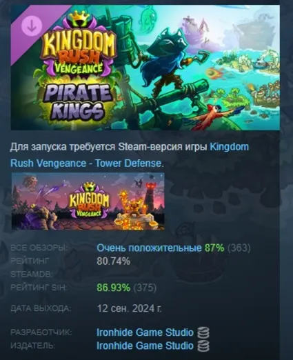 Kingdom Rush Vengeance - Pirate Kings Campaign АВТОДОСТАВКА STEAM РОССИЯ