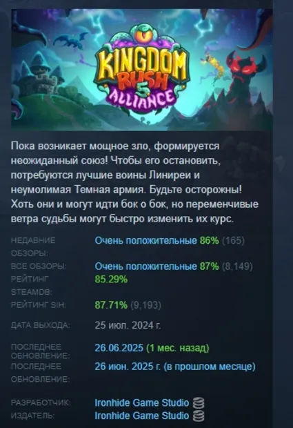 Kingdom Rush 5: Alliance TD АВТОДОСТАВКА STEAM РОССИЯ