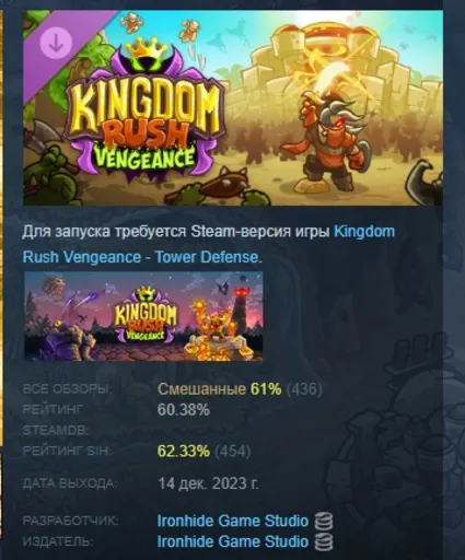Kingdom Rush Vengeance - Hammerhold Campaign АВТОДОСТАВКА STEAM РОССИЯ