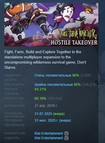 DON'T STARVE TOGETHER STEAM РОССИЯ +СНГ