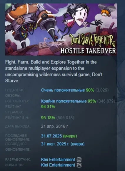 DON'T STARVE TOGETHER STEAM GIFT РОССИЯ+СНГ