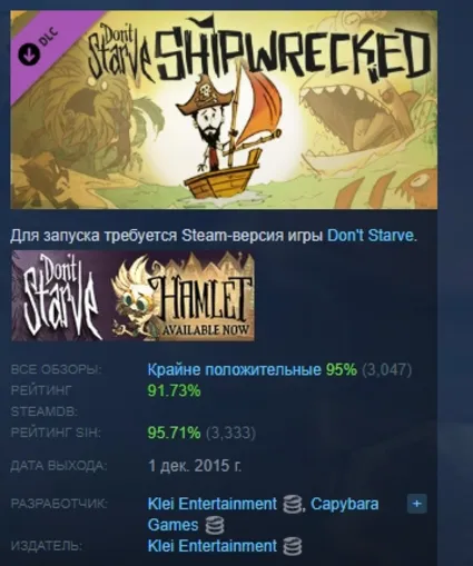 Don't Starve - Shipwrecked DLC STEAM РОССИЯ