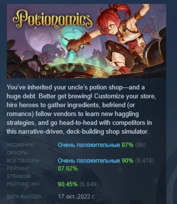 Potionomics АВТОДОСТАВКА STEAM РОССИЯ