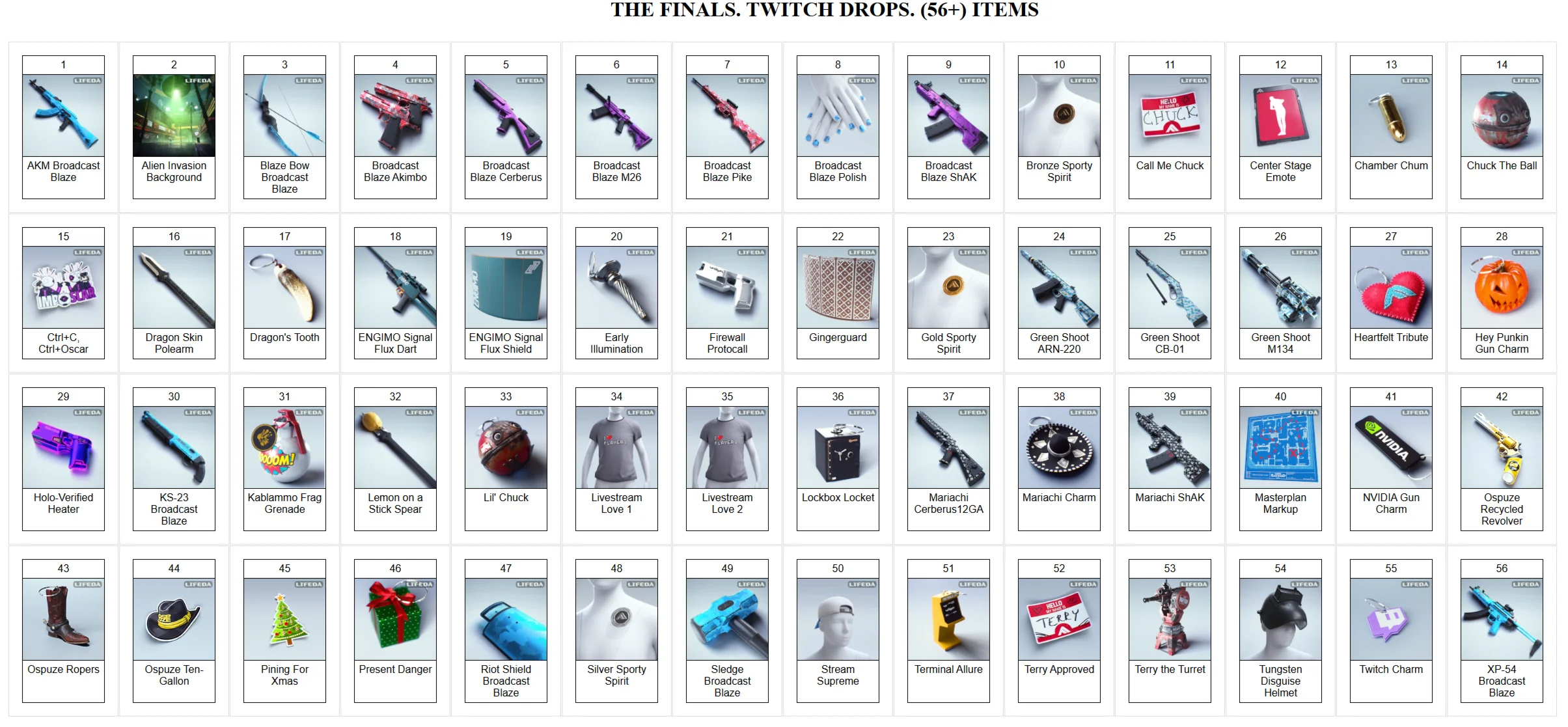 🔥 THE FINALS ✦ TWITCH DROPS✦56+ СКИНОВ / ПРЕДМЕТОВ +🎁