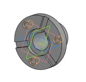 Drawing and 3D model of the part "Bushing" in the progr