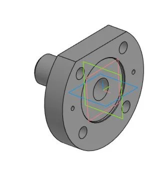 Drawing and 3D model of the part "Bushing" in the progr