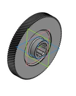 Drawing and 3D model of the part gear wheel (m=1; z=105