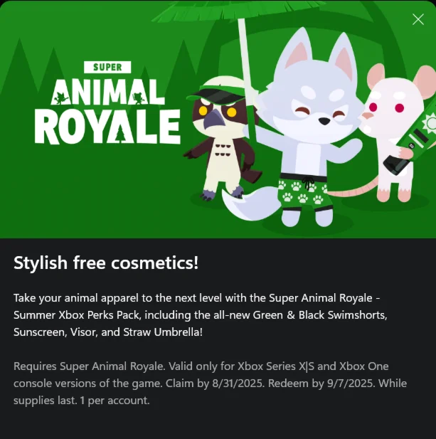 SUPER ANIMAL ROYALE PACK XBOX 🔑
