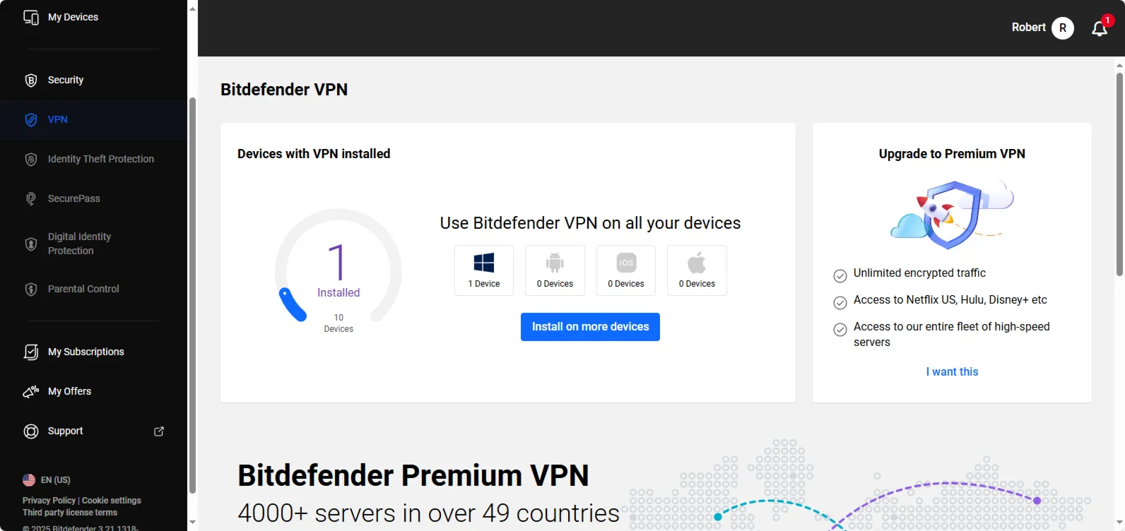 Bitdefender Antivirus Plus 1 год 1 устройство Глобал