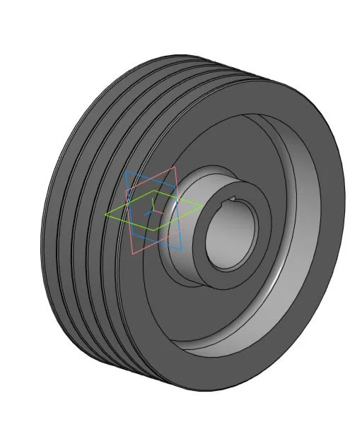 Drawing and 3D model of the part V-belt pulley D=224 mm