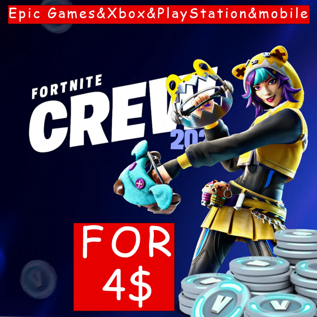 FORTNITE CREW 1 MONTH BATTLE PASS+ 1000 V-BUCKS