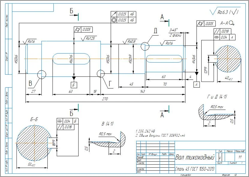 Drawings of single-stage cylindrical gearbox a=160