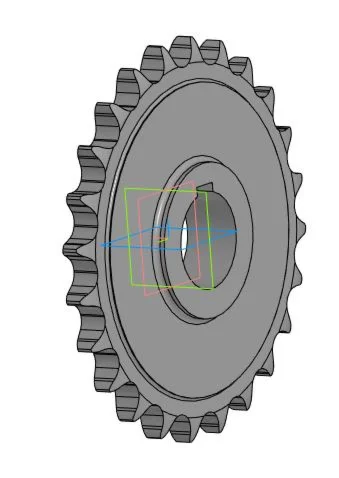 Drawing and 3D model of the part of the leading star in