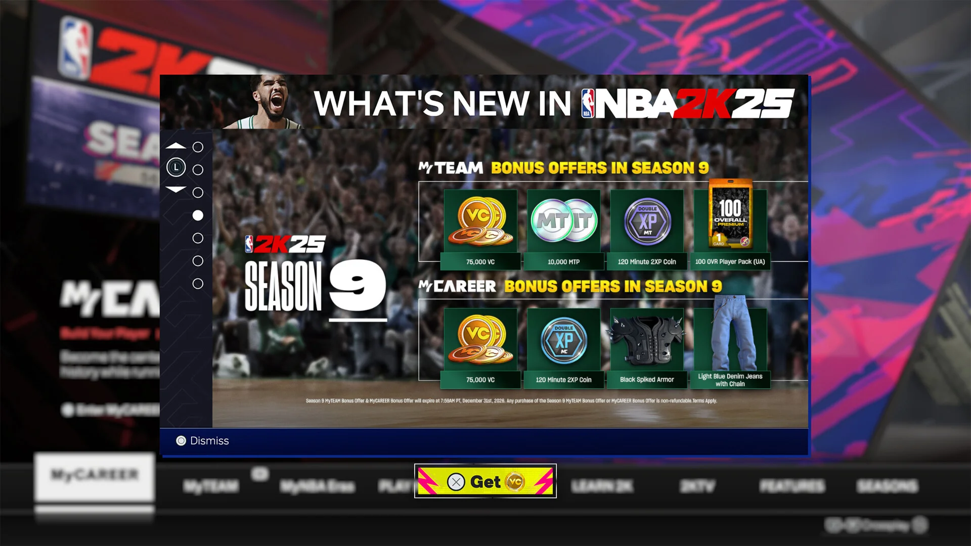 NBA 2K25 MyTEAM Bonus Offer: Season 9 DLC STEAM AUTO