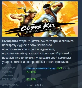 Cobra Kai: The Karate Kid Saga Continues STEAM KEY