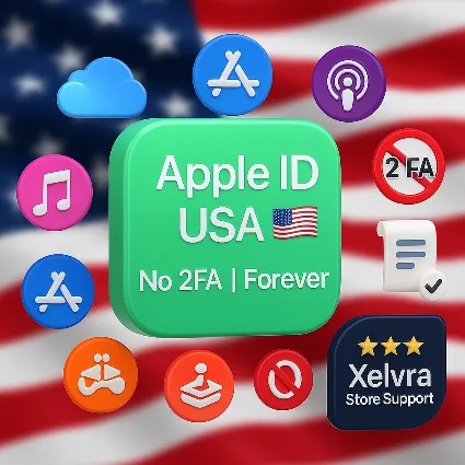 🇺🇸 Apple ID США без 2FA полный доступ мгновенно 🚀