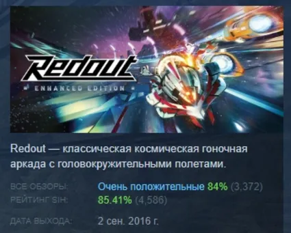 Redout: Enhanced Edition STEAM KEY REGION GLOBAL+РОССИЯ