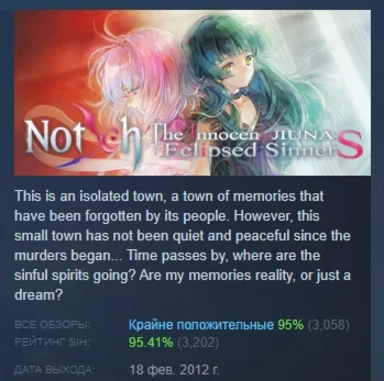 Notch - The Innocent LunA Eclipsed SinnerS STEAM РОССИЯ