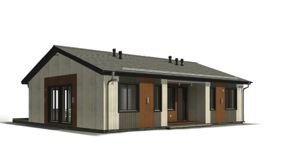 FH-1 Проект каркасного дома/ плита/ терраса/ 165,5 кв²