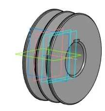 Drawing and 3D model of V-belt drive pulley D=80
