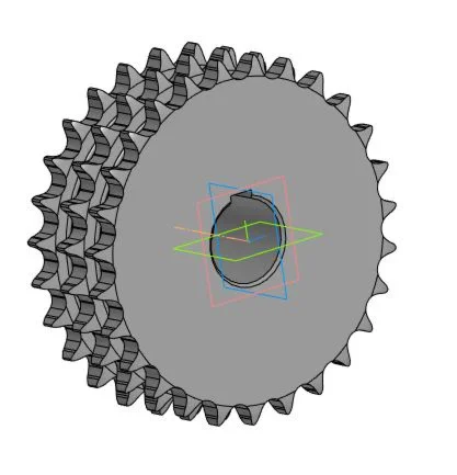 Чертеж и 3D модель звездочка приводная z=27; p=19,05