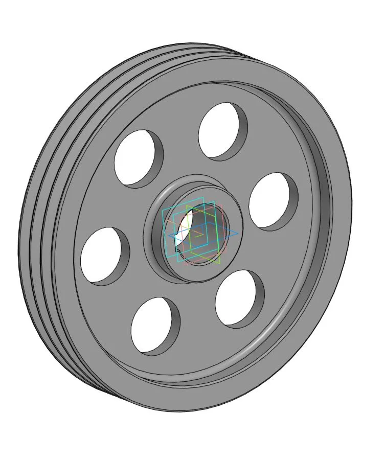 Чертеж и 3D модель шкив клиноременной передачи D=355