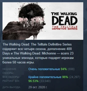 The Walking Dead: The Telltale Definitive Series STEAM