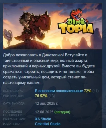 Dino Topia АВТОДОСТАВКА STEAM РОССИЯ