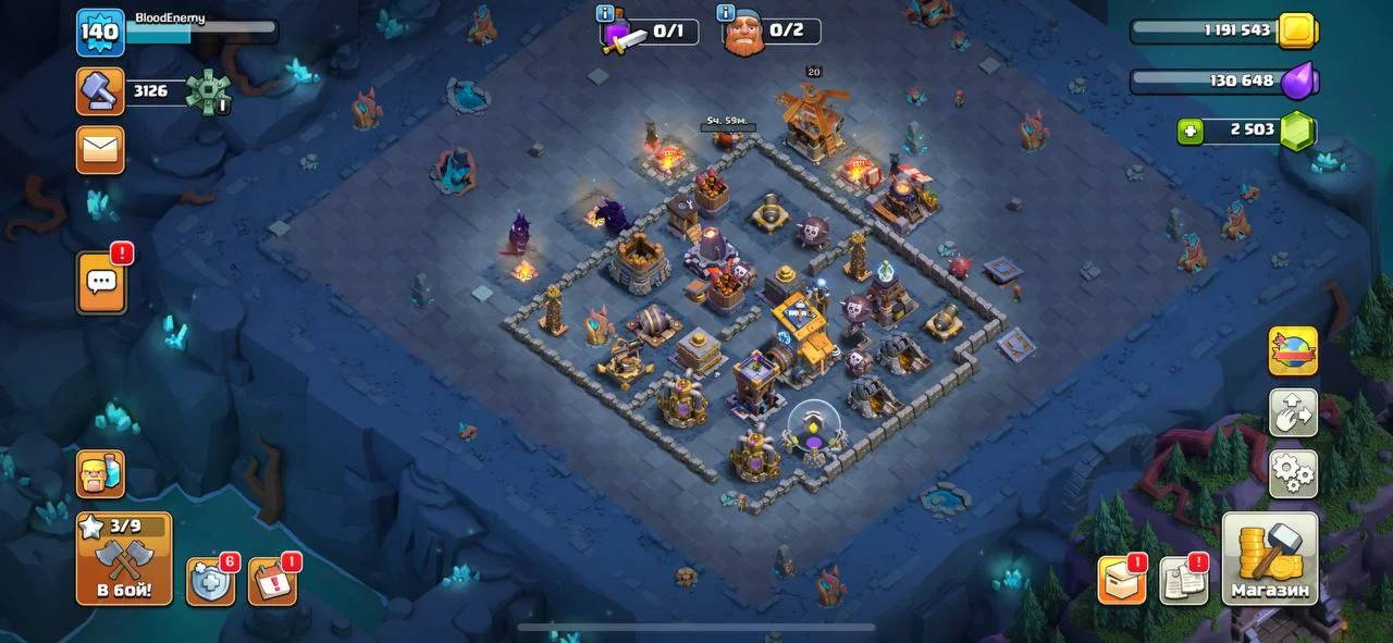 Clash Of Clans 13 TX, BH 08, 54/53/48/45/21 Описание
