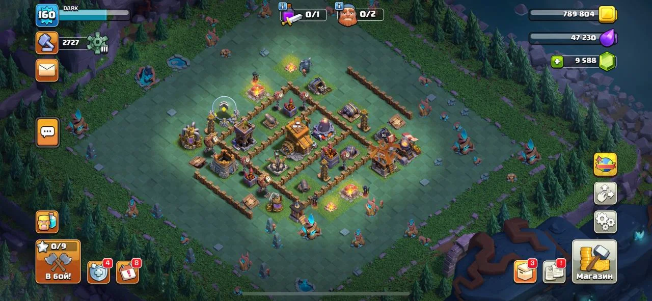 Clash Of Clans 14 TX, BH 10, 68/69/47/44/15, 9500 Гемов