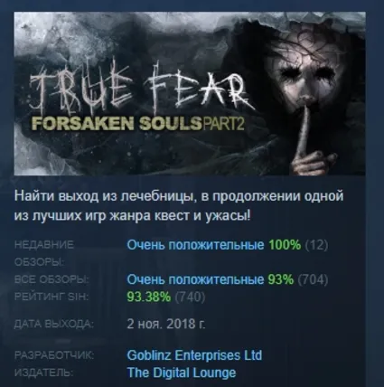 True Fear: Forsaken Souls Part 2 АВТОДОСТАВКА STEAM