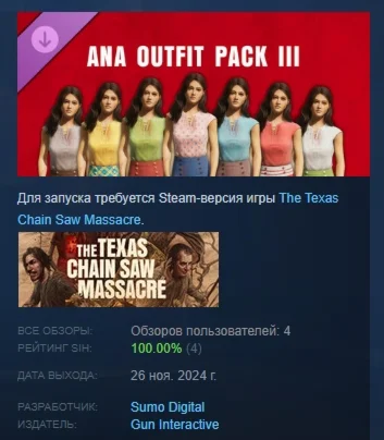 The Texas Chain Saw Massacre - Ana Outfit Pack 3 STEAM