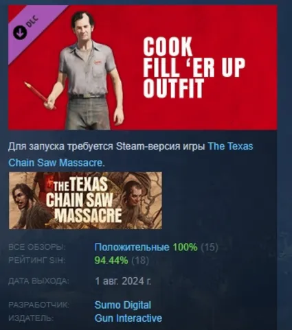 The Texas Chain Saw Massacre - Cook Outfit 1 STEAM РФ